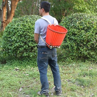 儿童编织背篓塑料肩采蘑菇纯手工藤编大号背篼家用农用采摘背筐