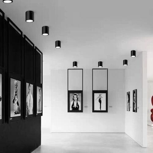 明商场展厅吸顶式吊杆防眩光免圆桶形