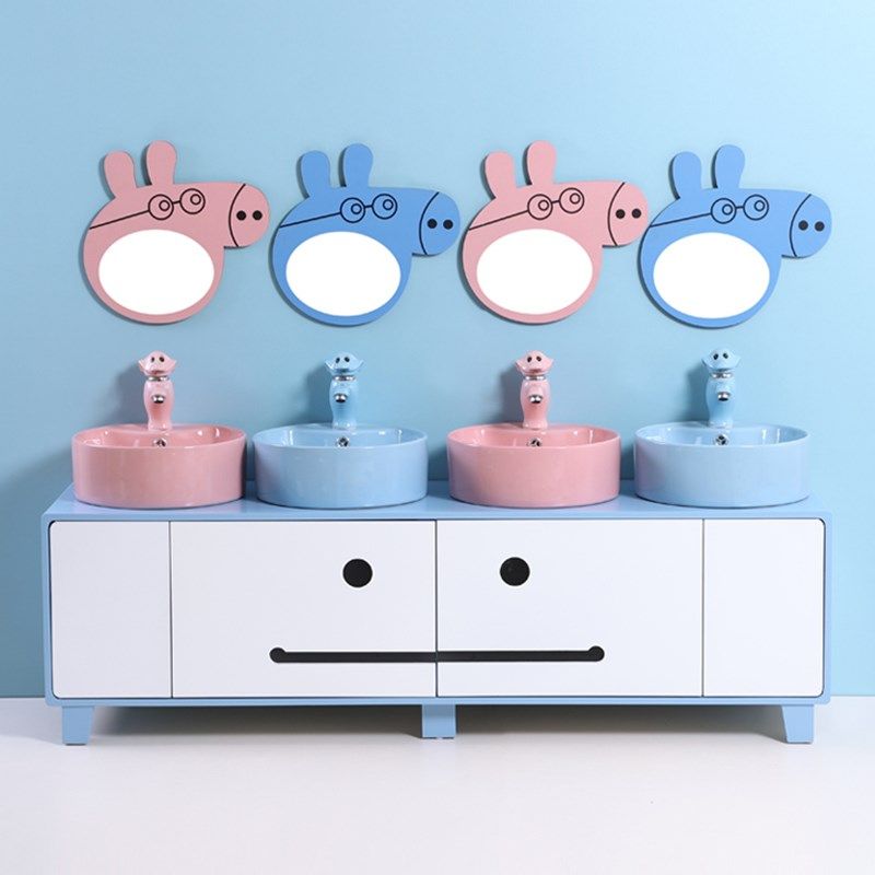 幼儿园儿童彩色浴室柜卡通洗手盆台盆高低子母柜洗漱台,家装主材,浴室柜组合,淘宝优惠券,粉丝福利购,淘宝优惠卷