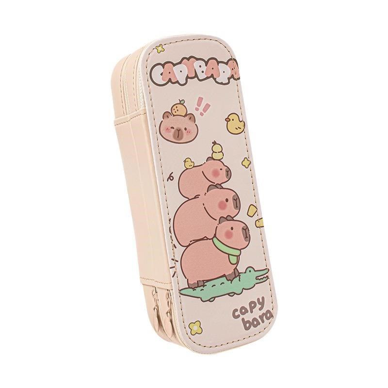 小新卡皮巴拉层笔袋卡通爱少女心大容量水豚学生铅笔盒,文具电教/文化用品/商务用品,笔袋,淘宝优惠券,粉丝福利购,淘宝优惠卷