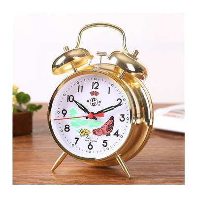 闹钟机械合飞复古怀旧款上发条金属钟表超大铃声打铃床头学生用表
