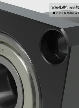 KKC轴不带卡簧方法兰组件带座轴承BGCB  BFR11固定轴承座17-