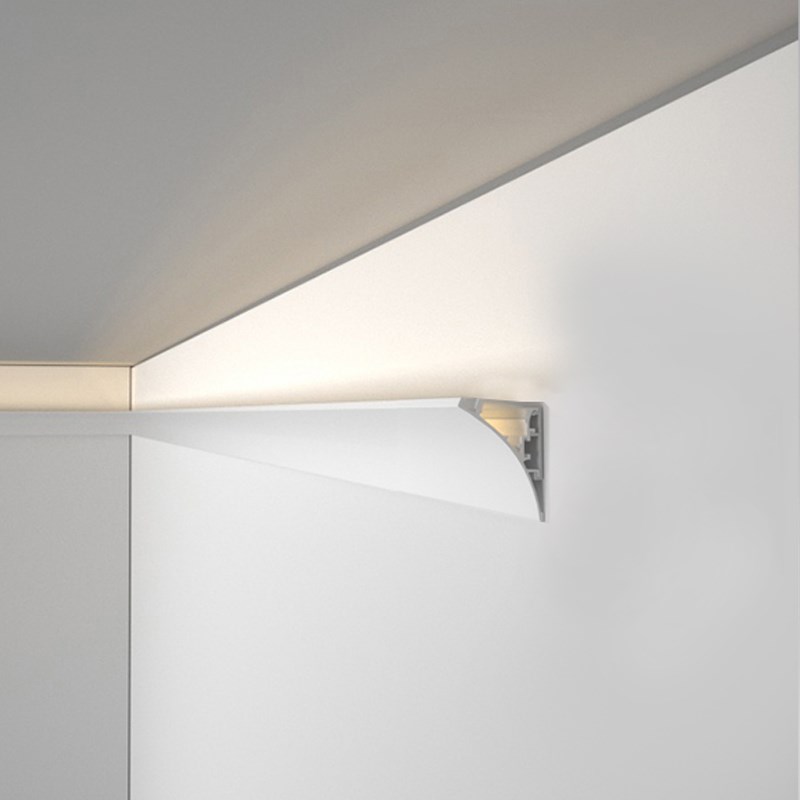 明装洗墙灯槽线性灯客厅卧室氛围石膏线灯条反光灯槽led腰线条灯