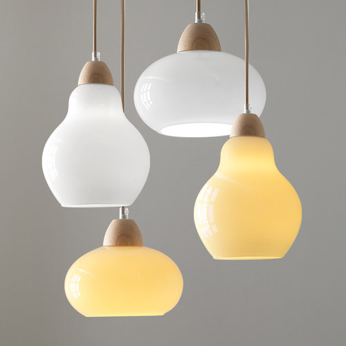 奶油风中古intge柿子吊灯床头吧台岛台阳台过道护眼灯