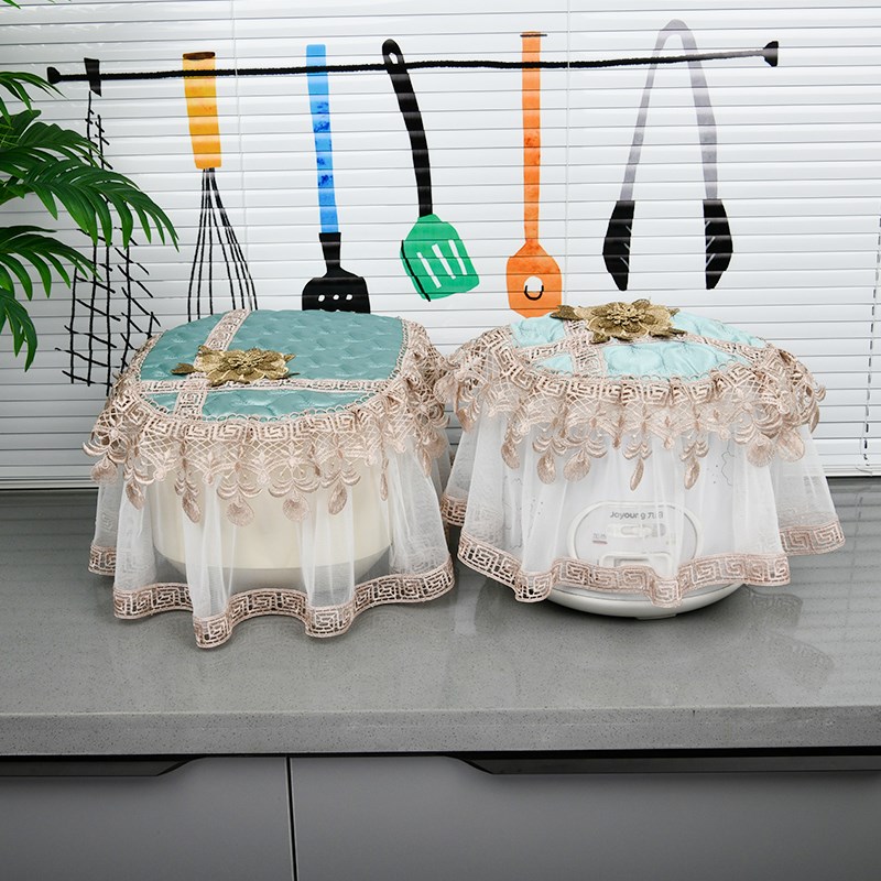 电饭煲盖布防尘罩椭圆形电饭锅盖巾家用电压力锅圆形遮盖布多用巾