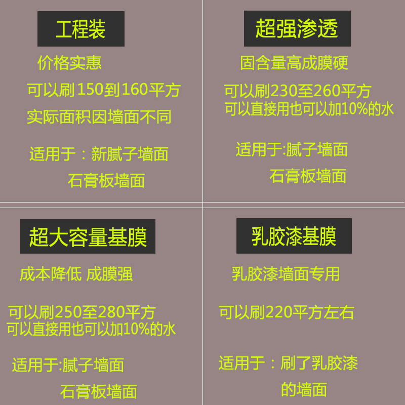 基膜墙面处理剂家用糯米胶水墙纸专用渗透型2升大桶工程环保竹炭