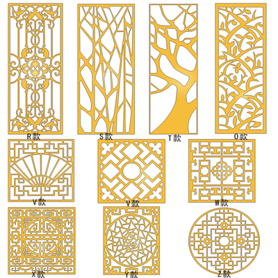 铁艺新屏风隔断镂空雕钢板雕刻通客厅金属格栅格