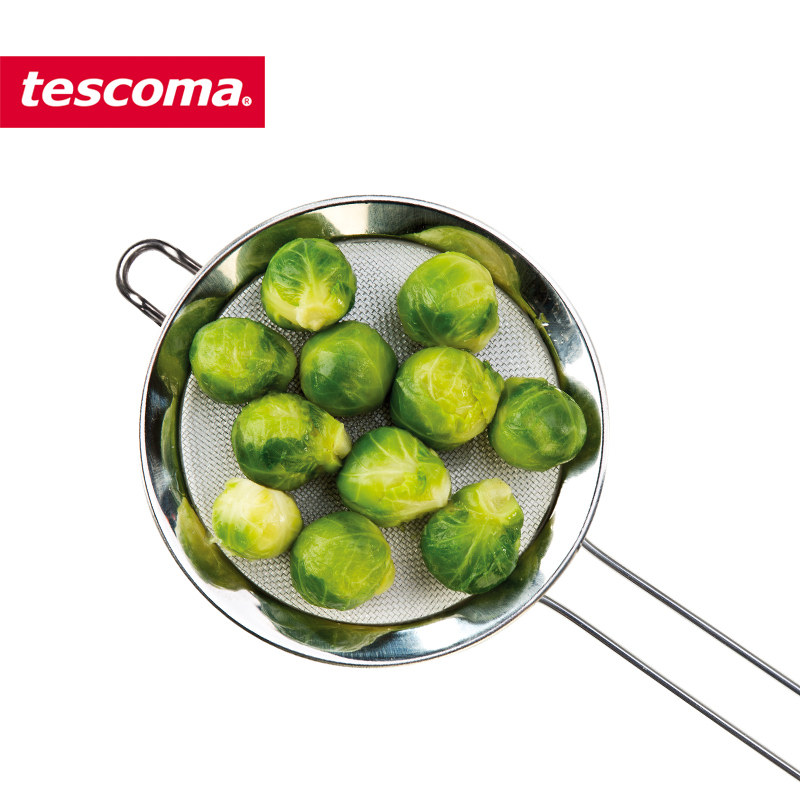捷克tescoma 18/10不锈钢手持面粉筛子 果汁豆浆燕窝过滤网漏勺