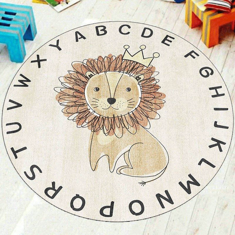 卡通儿童房圆形地毯客厅地毯卧室床边地毯地垫吊篮电脑椅转椅地垫,居家布艺,地毯,淘宝优惠券,粉丝福利购,淘宝优惠卷