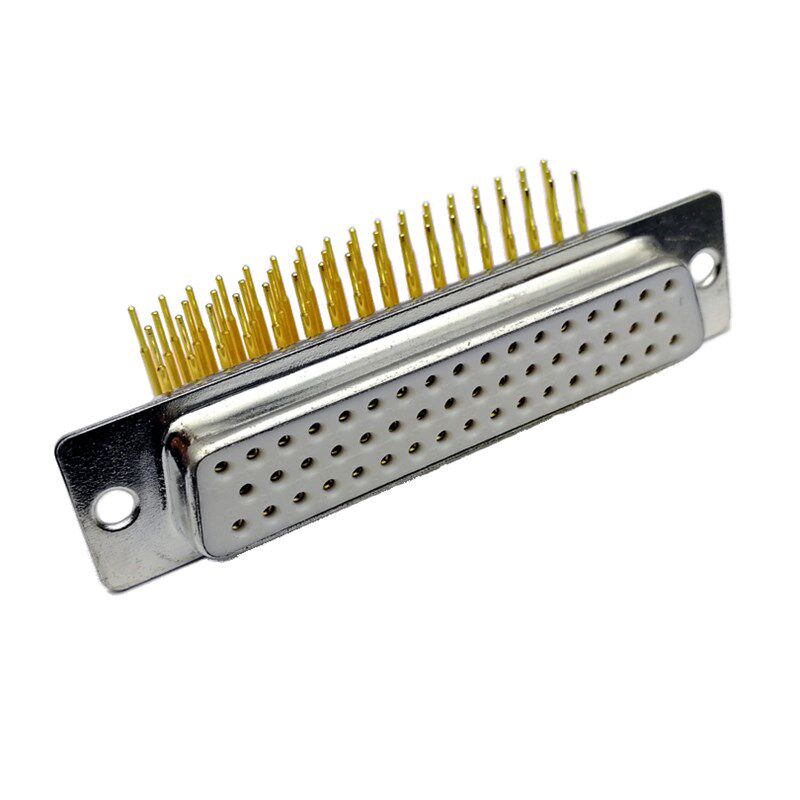 DB50连接器母座车针镀金端子弯插焊板光孔不带支架工业级台湾原产