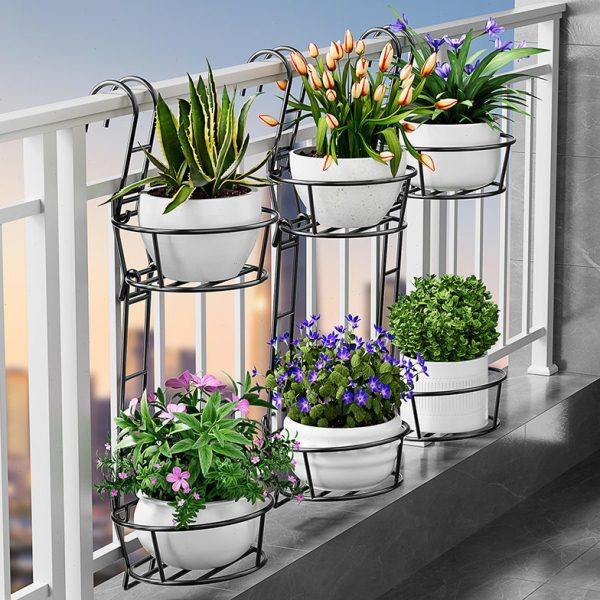 花架置物架阳台2024新款栏杆护栏悬挂式创意多层室内封闭花盆挂钩,收纳整理,阳台置物架,淘宝优惠券,粉丝福利购,淘宝优惠卷