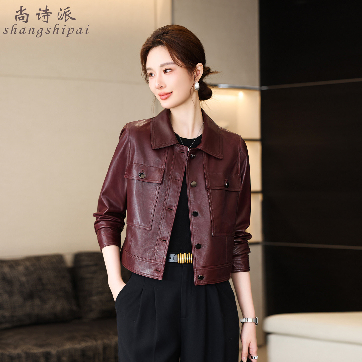 皮衣女真皮绵羊皮2025新款秋冬海宁皮夹克小个子时尚机车短款外套