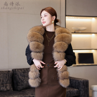 羽绒服女2025冬季新款海宁皮草派克服短款狐狸毛领可拆卸夹克外套