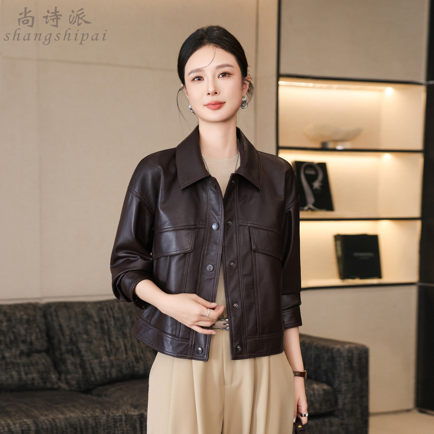 真皮皮衣外套女海宁短款头层绵羊皮夹克复古风小个子2026年新款