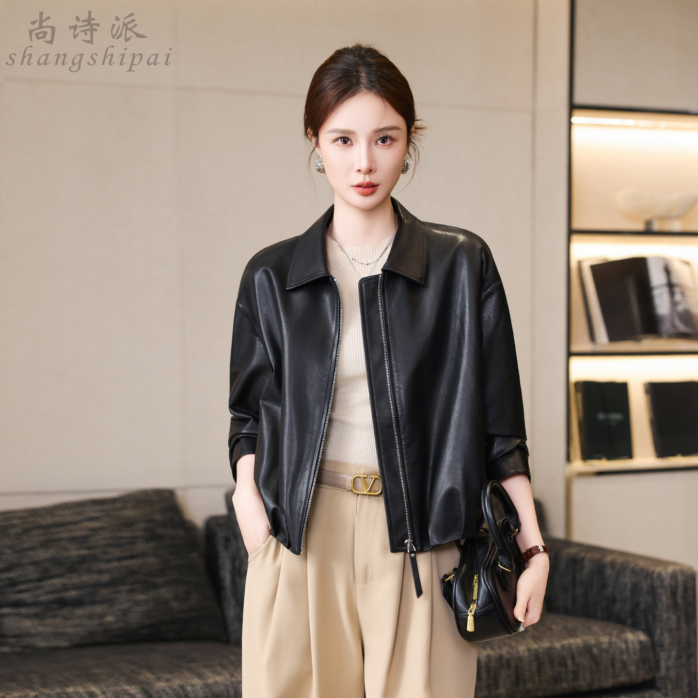 真皮皮衣外套女头层绵羊皮短款高级油蜡羊皮夹克2026春季新款海宁