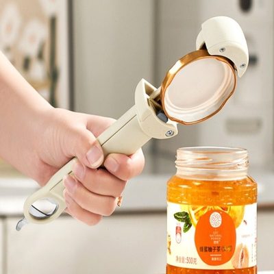 不锈钢多功能罐头开罐器磁吸开瓶器啤酒起子旋盖器开盖神器拧盖器