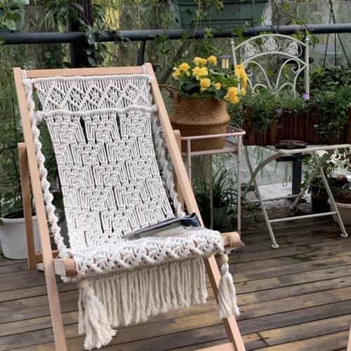 手工编织折叠椅躺椅户外休闲椅舒适居家用品