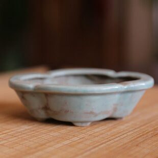 七八十年代共和官窑国营汝瓷厂煤烧菖蒲花盆青瓷手工陶瓷家用老