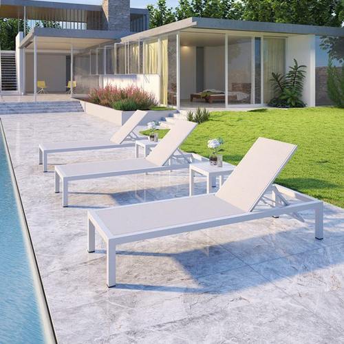户外泳池躺椅庭院露天海景房室外铝合金阳光房民宿日光浴沙滩躺床