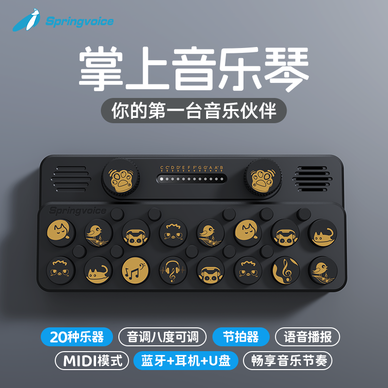 【官方正品】玄夜黑定制版口袋音乐键盘电子琴midi儿童乐器礼物