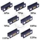 POGO 凹凸6 12pin方形磁吸DC公母头 PIN磁吸连接器