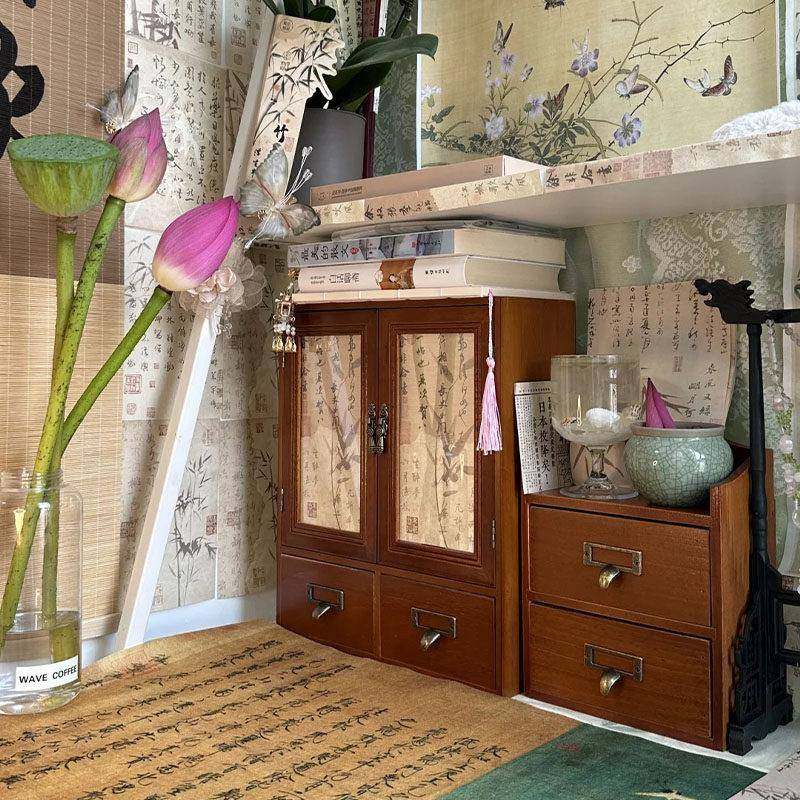 新中式茶杯架桌面抽屉式收纳盒实木茶具展示架收纳柜茶桌布置杯架,收纳整理,桌面收纳盒,淘宝优惠券,粉丝福利购,淘宝优惠卷