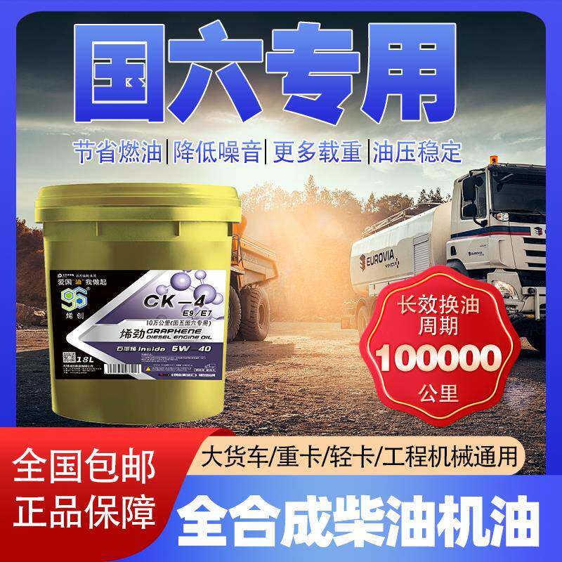首单直降烯创CK-4 5W40全合成柴机油国六DPF专用十万公里四季通用