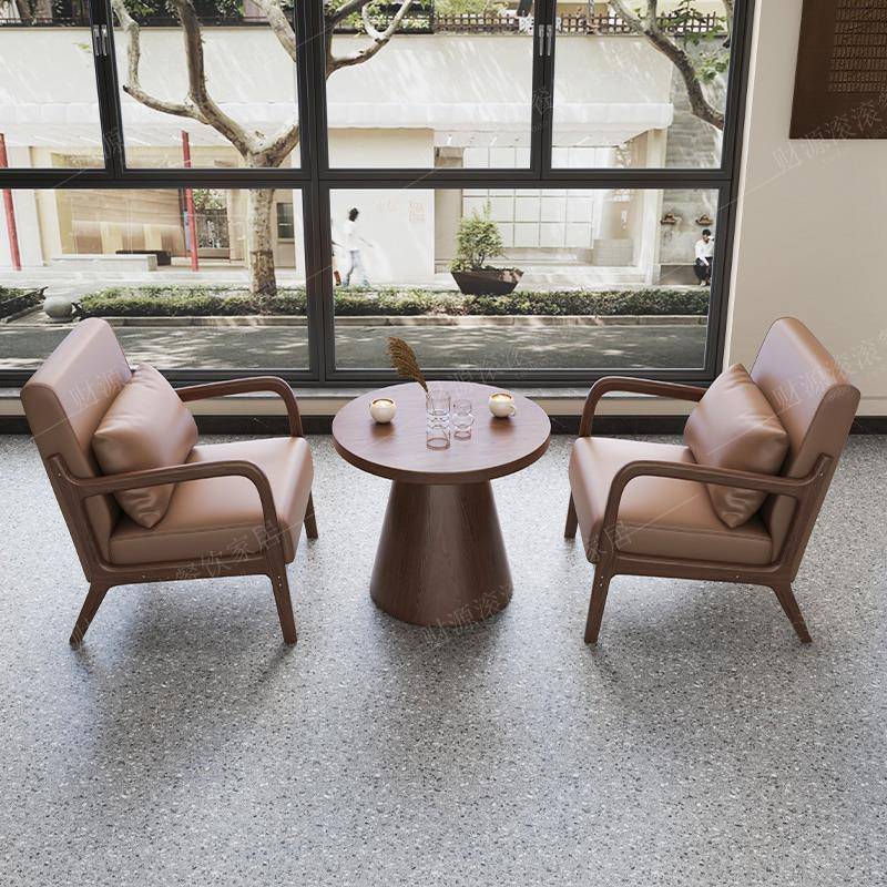 复古咖啡厅桌椅组合民宿酒店奶茶店高档沙发洽谈会客接待休闲商用