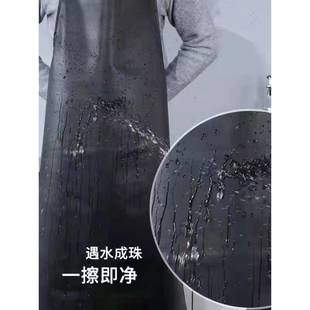 大码防水防油PU皮革围裙厨房工厂加厚围腰耐磨男女通用菜场工作服