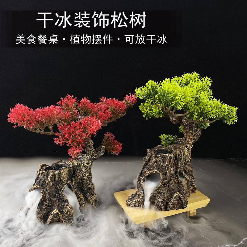 酒店创意摆盘装饰干冰杯小壶干冰盅盘饰花草日料餐饮冷菜点缀摆件