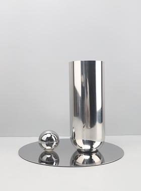 现代不锈钢花瓶摆件客厅插花饰品酒店样板间家居玄关餐厅桌面软装