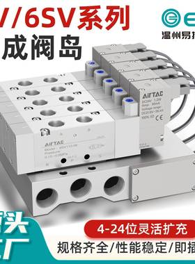 6SV110/210系列气动专用总线集成阀岛亚德客电磁阀汇流板底座侧插
