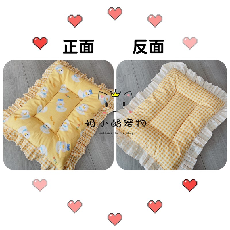 手工花边全棉宠物垫纯棉狗垫子四季通用狗窝笼垫猫咪褥子舒适透气