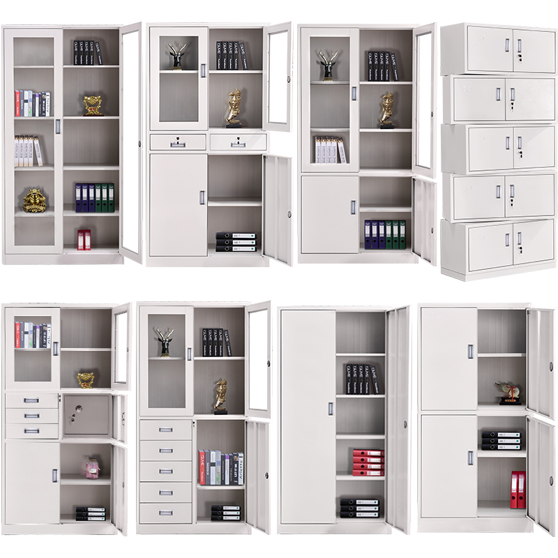 绍兴钢制办公室铁皮文件柜矮柜书柜资料带锁凭证档案员工更衣柜子