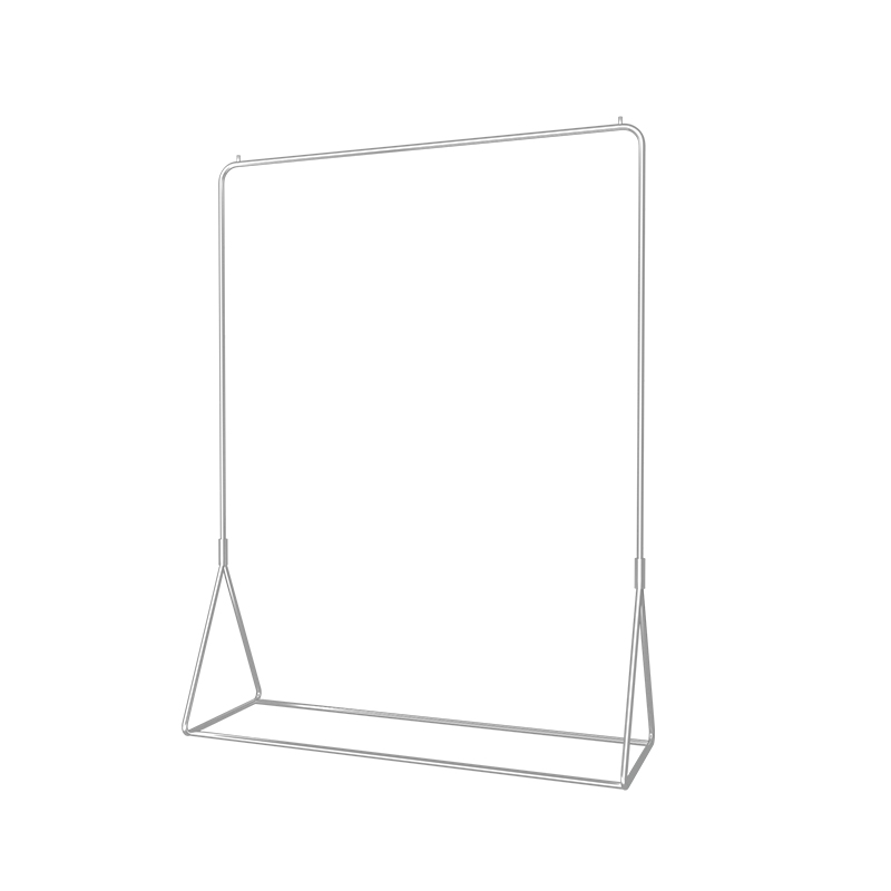 服装店展示架落地式挂衣杆实心不锈钢拉丝银色展示挂衣架女装货架