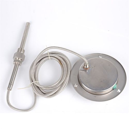 轴向带边 不锈钢耐震压力式温度计WTZ-280-N 100度 3米 螺纹1/2