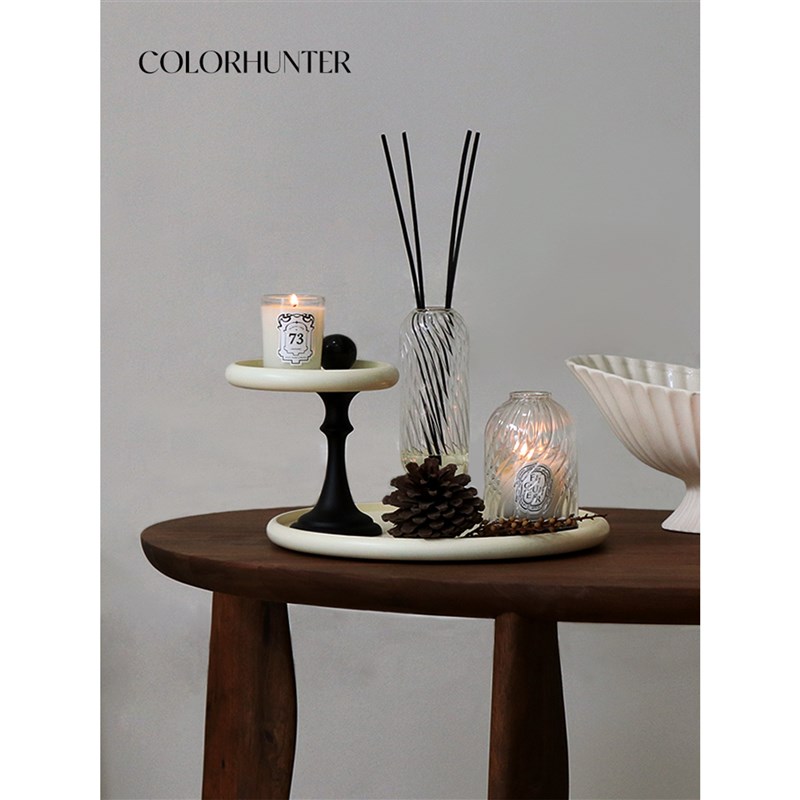 COLORHUNTER 艺术感桌面双层置物架玄关收纳香薰托盘.首饰收纳盘