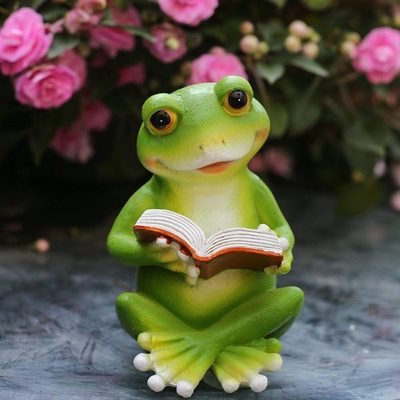 花园杂货 庭院小摆件 树脂小青蛙摆件创意小动物园艺装饰品摆件