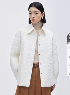 heure 22衬衫式羽绒服女装秋冬新款90白鸭绒保暖宽松休闲羽绒外套