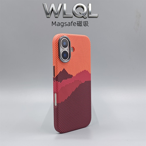 【WLQL原创家】凯夫拉纹磁吸适用于苹果17promax手机壳iPhone17标准版碳纤维纹保护套轻薄散热肤感微浮雕手感