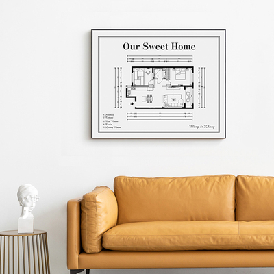 定制户型图电表箱装饰画房屋平面设计图配电箱遮挡关盒挂画壁画