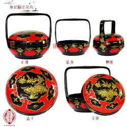 传漆艺述永春漆篮闽南神篮嫁娶婚庆民间手工竹编大漆拜拜烧香篮子