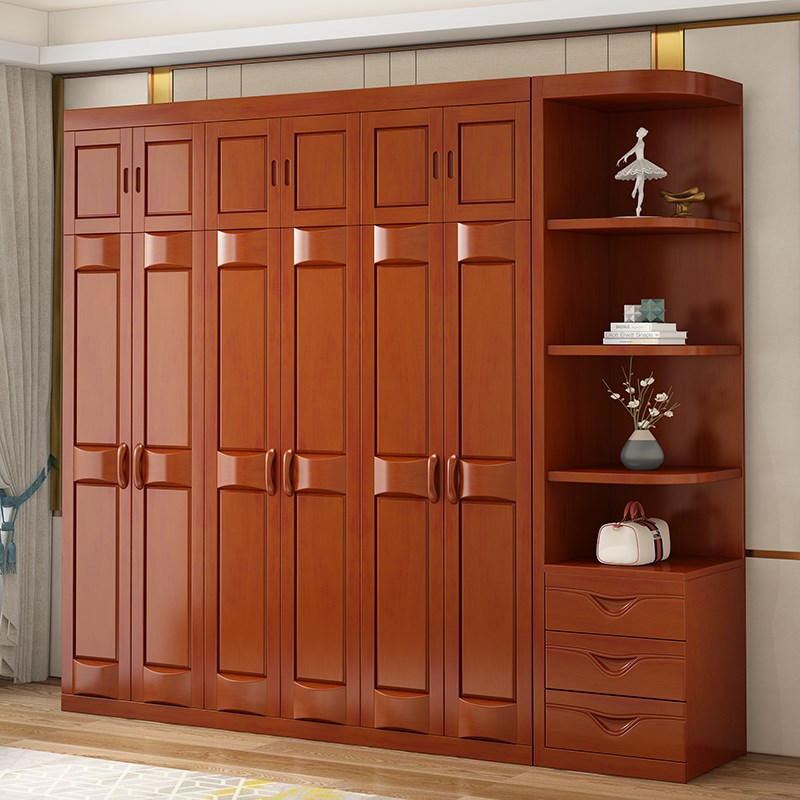 实木衣柜现代大小户型中式门衣柜经济型卧室家具衣橱