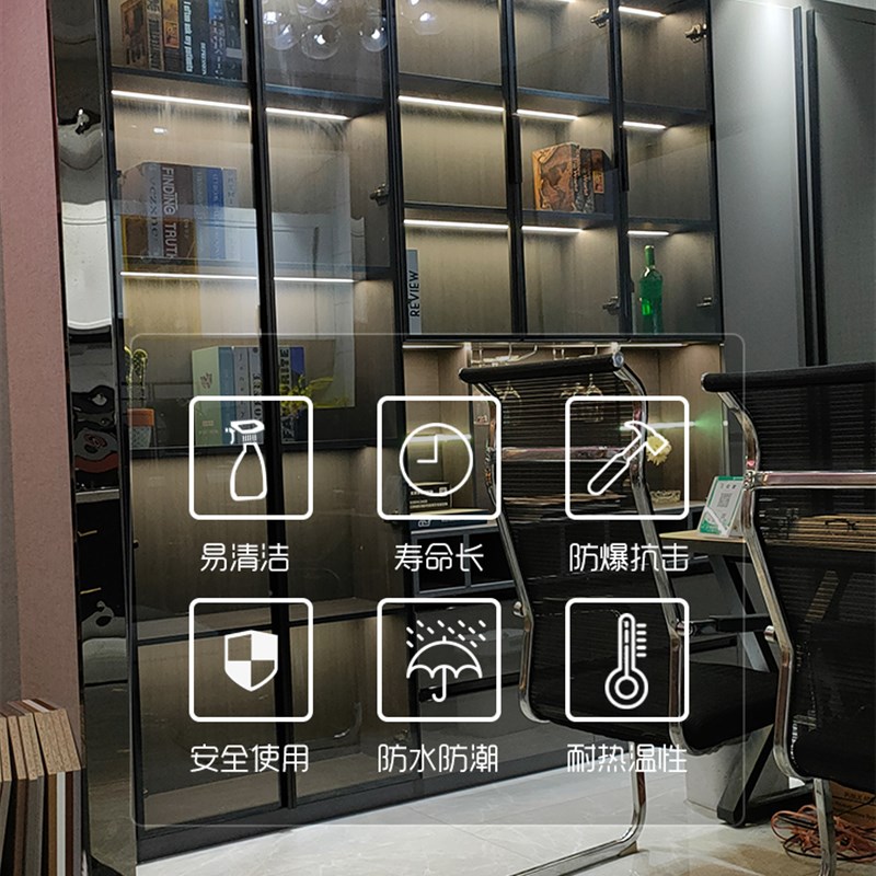 定制衣柜门橱柜门书柜极简衣帽间钢化玻璃门铝合金门框酒柜门