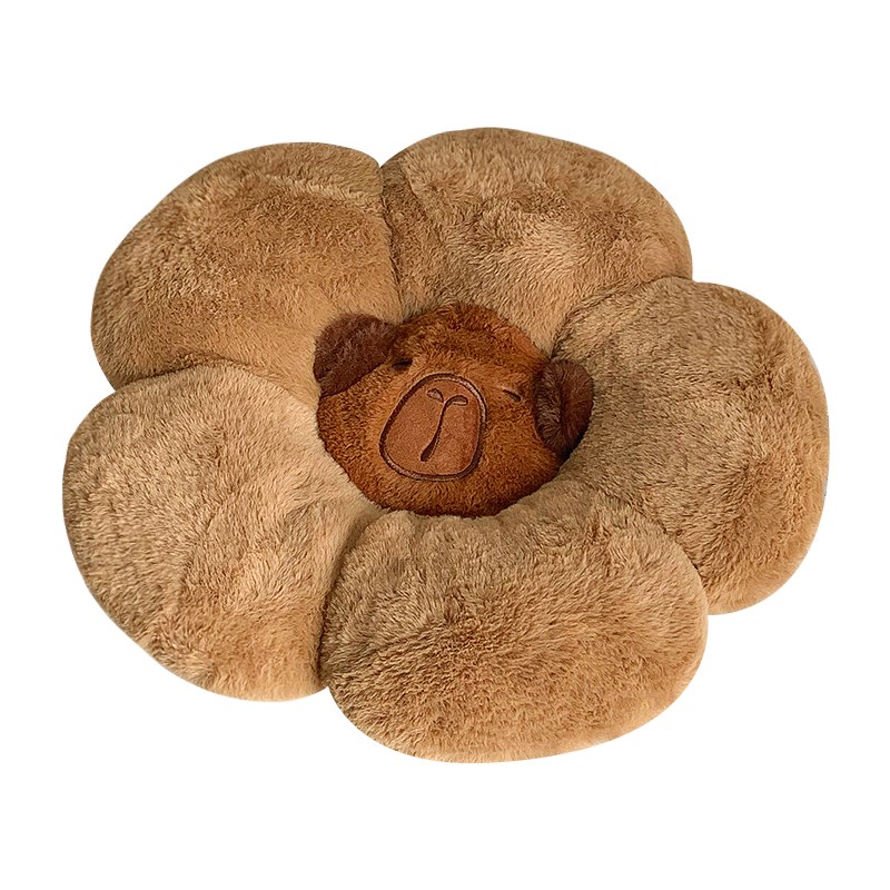 卡皮巴拉水豚毛绒坐垫屁垫椅子垫秋冬季保暖可爱飘窗垫腰靠枕腰垫