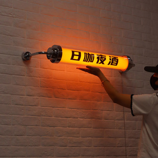 创意圆柱广告牌灯箱定制 门口挂墙式招牌 层圆管压克力发光灯牌