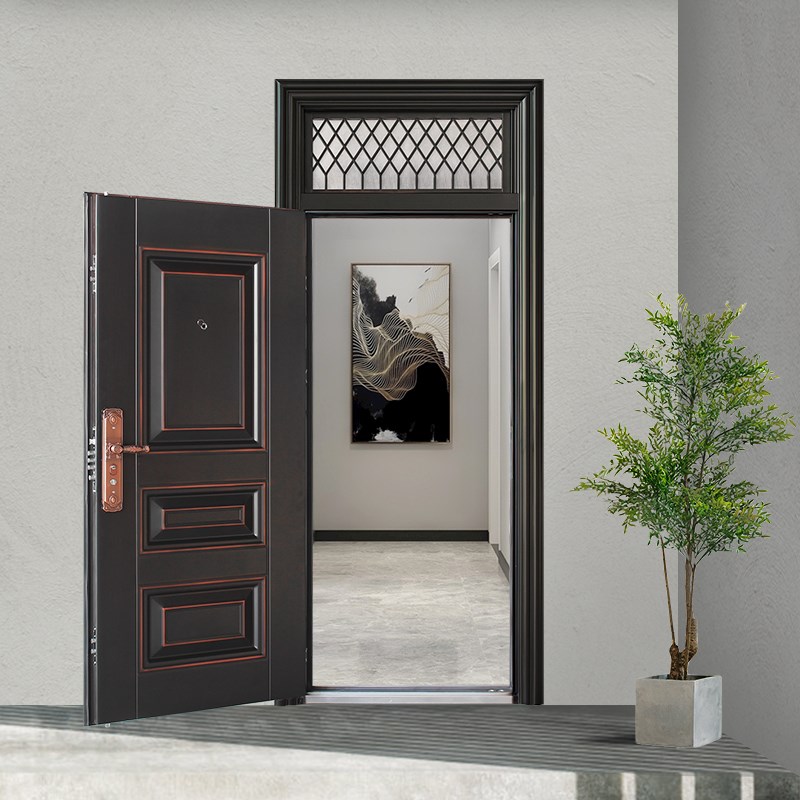 防盗门家用带通风气窗室外农村子母对门大门进户入户门单门