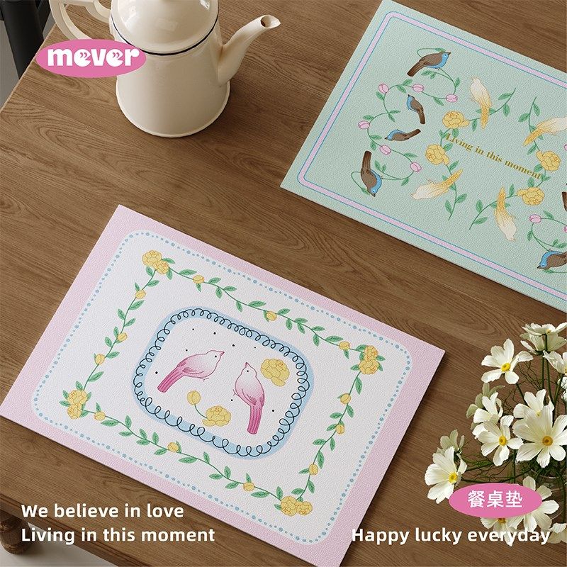 法式鸟复古级感皮革餐垫防水防油免洗杯垫家用餐桌垫隔热垫子,居家布艺,餐垫,淘宝优惠券,粉丝福利购,淘宝优惠卷