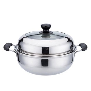 宏利蒸汽火锅蒸锅单层家用汤锅蒸煮锅桑拿锅商用电磁炉