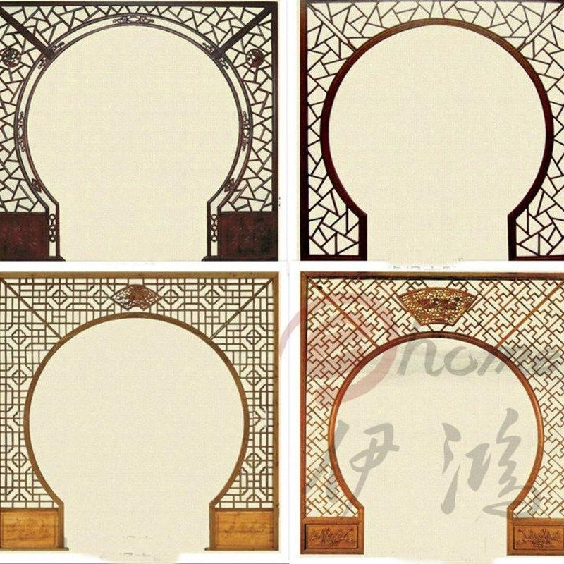 木雕实木花格中式隔断月亮门月洞门客厅博古架仿古屏风门窗背景墙